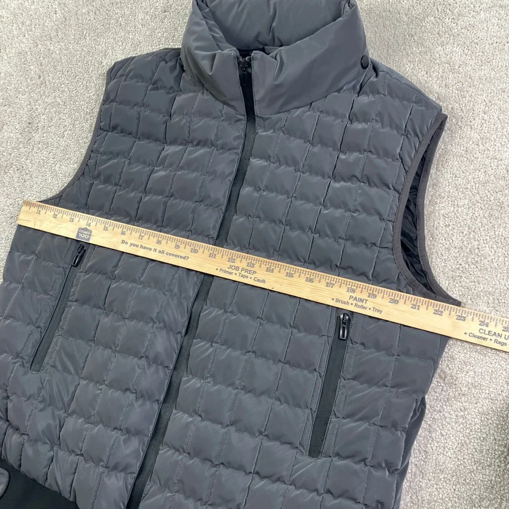 Emporio Armani Mens 3XL Puffer Wind Vest Gray Travel Quilted Packable Hooded